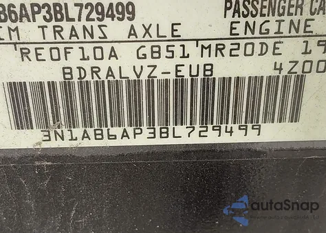 2011 Nissan Sentra 2.0Sl from USA, damaged, VIN 3N1AB6AP3BL729499